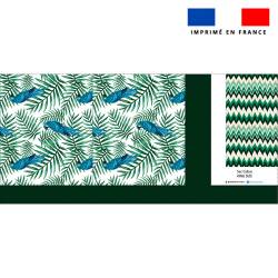 Kit couture sac cabas motif perroquet bleu et feuille tropicale