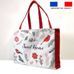 Kit couture sac cabas motif sweet home rouge