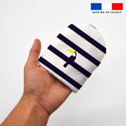Kit mini-gants nettoyants motif marinière tropique - Création Lili Bambou Design