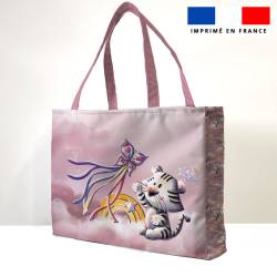 Kit couture sac cabas motif tigre blanc - Création Stillistic