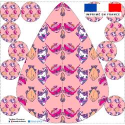 Coupon éponge pour serviette turban cheveux motif poisson - Création Lili Bambou Design
