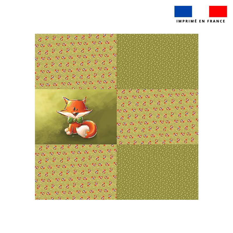 Coupon pour tour de lit motif renard noeud papillon - Création Stillistic