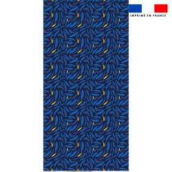 Coupon pour serviette de plage motif feuillage bleu - Création Adeline Waeles