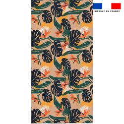 Coupon pour serviette de plage motif strelitzia et palme jungle