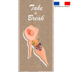 Coupon pour serviette de plage motif take a break