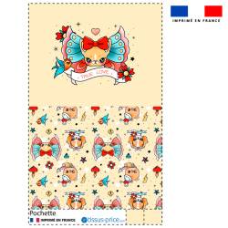 Kit pochette motif chien tattoo - Création Jolifox
