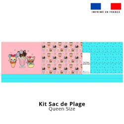 Kit couture sac cabas motif chien ice cream - Création Jolifox