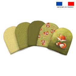 Kit mini-gants nettoyants motif renard noeud papillon - Création Stillistic