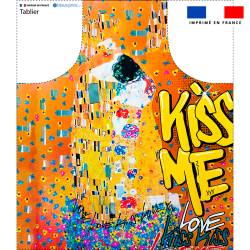 Patron imprimé pour tablier motif graffiti kiss me - Création Alex Z