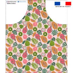 Patron imprimé pour tablier enfant motif fruit tropical - Création Jasmine Blooms Designs