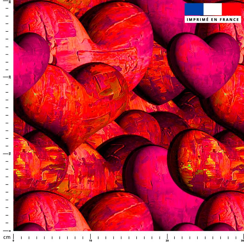 Coeur Sophie - Fond rose - Création Pierre-Alexandre PAUGAM