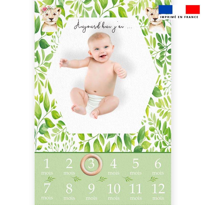 Coupon pour couverture mensuelle bébé motif animaux aquarelle