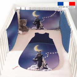Coupon pour tour de lit motif chat lune - Création Stillistic