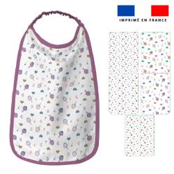 Lot de 5 coupons éponge pour serviettes de table pour enfant motif coeur d'artichaut - Création Lili Bambou Design