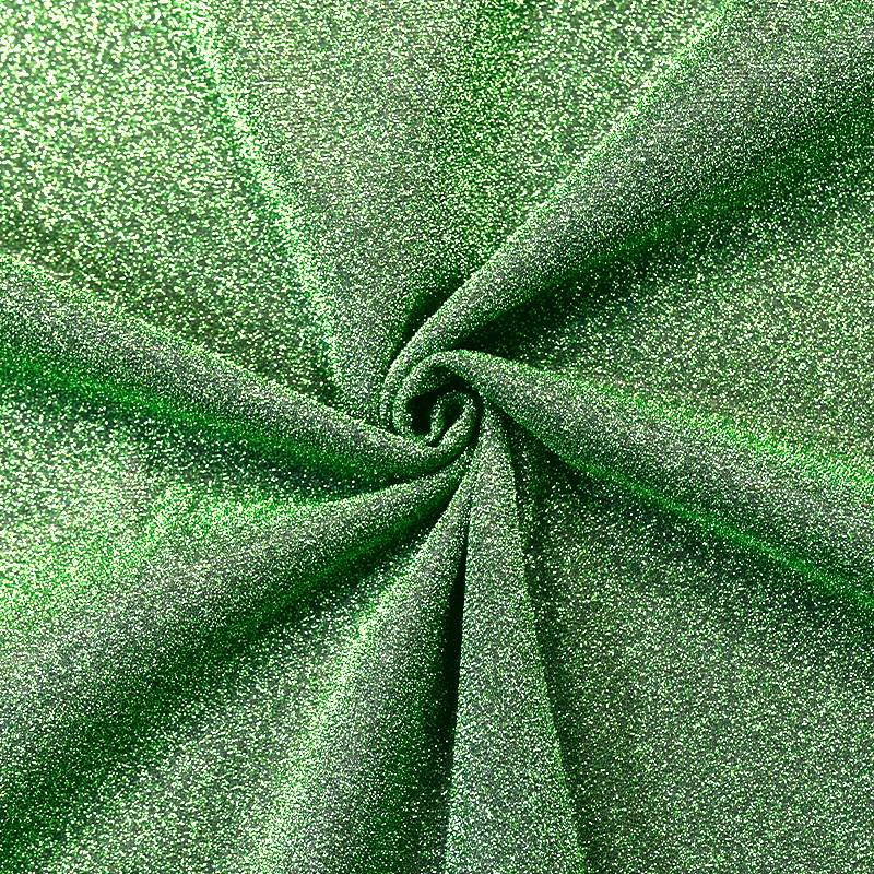 Tissu pailleté stretch vert