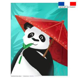 Coupon couverture imprimé panda et ombrelle - Création Nidillus