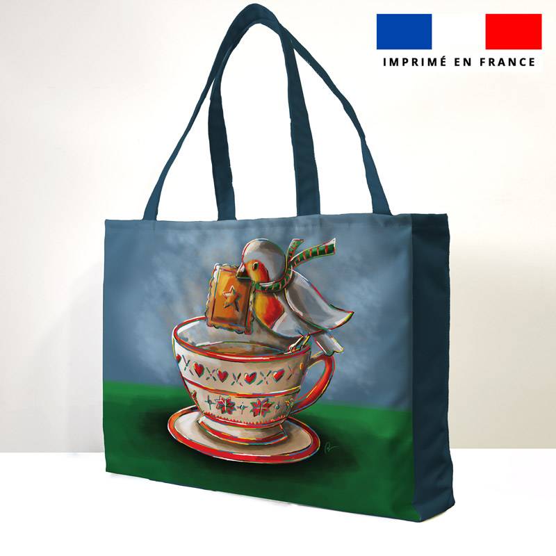 Kit couture sac cabas motif tasse de thé - Création Stillistic
