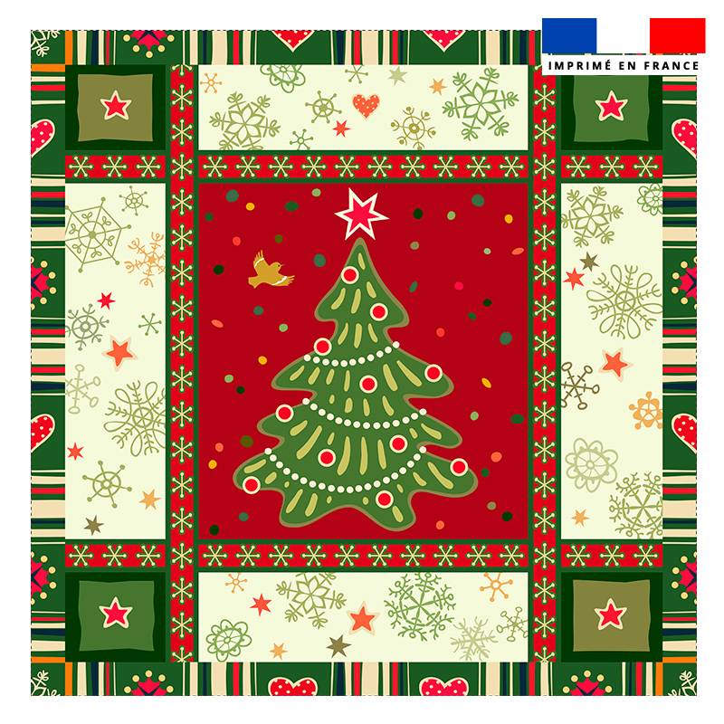 Coupon 45x45 cm motif mosaïque sapin de Noël