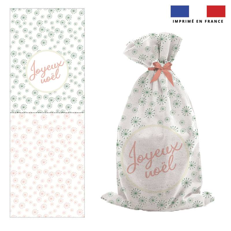 Kit hotte de Noel motif joyeux Noël rose - Création Lili Bambou Design