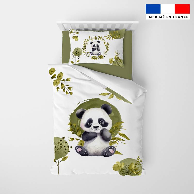 Coupon pour couette imprimé panda aquarelle