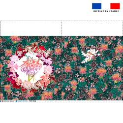 Coupon pour tote-bag vert motif bohème + fausse fourrure - Création Lili Bambou Design