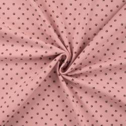 Jersey coton rose imprimé traces de pattes