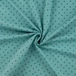Jersey coton vert céladon imprimé traces de pattes