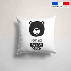 Coupon 45x45 cm blanc motif ours love you beary much