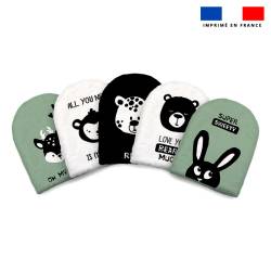 Kit mini-gants nettoyants motif animaux sauvages