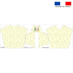 Kit poncho de bain jaune motif ours blanc - Création Caroline LYHOR