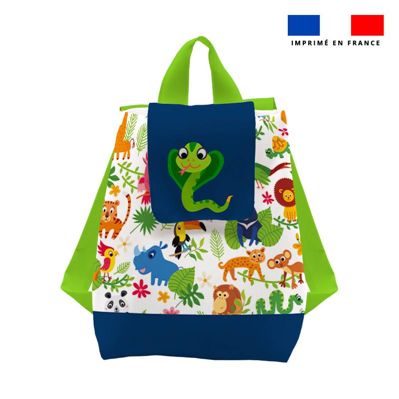 Kit sac à dos enfant motif animaux jungle color
