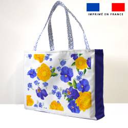 Kit couture sac cabas motif fleur de pensée