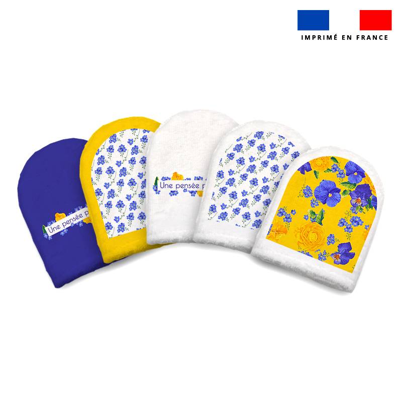 Kit mini-gants nettoyants motif fleur de pensée
