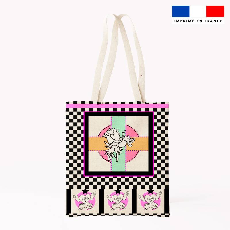 Coupon pour tote-bag motif rose - Création Lili Bambou Design