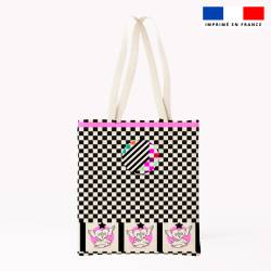 Coupon pour tote-bag motif rose - Création Lili Bambou Design