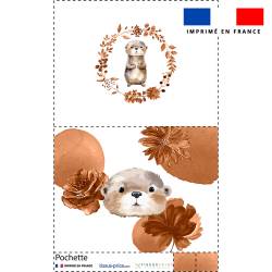 Kit pochette motif loutre aquarelle