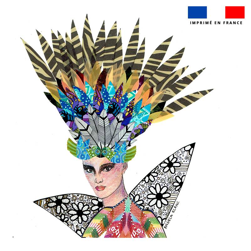 Pochette personnalisable couronne de fleurs et plumes – Cool and
