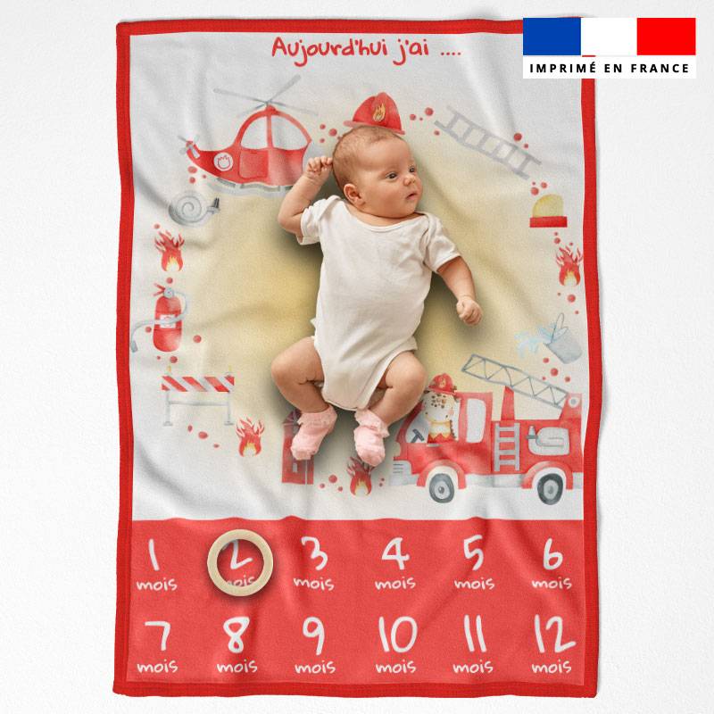 Coupon pour couverture mensuelle bébé motif animaux pompiers