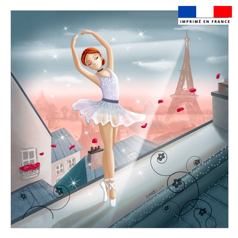 Coupon 45x45 cm imprimé danseuse étoile Paris - Création Nidillus Carémoli