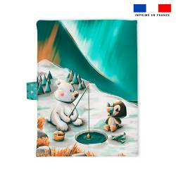 Patron imprimé pour protège carnet de santé motif animaux du froid renne et renard - Création Stillistic