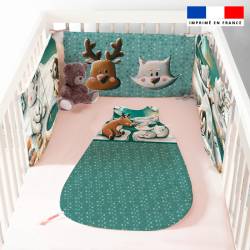 Coupon pour gigoteuse motif animaux du froid renne et renard - Création Stillistic