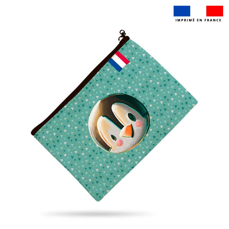 Kit pochette motif pingouin polaire - Création Stillistic