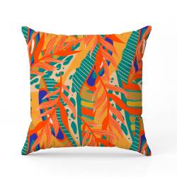 Tissu imperméable motif palme et forme abstraite