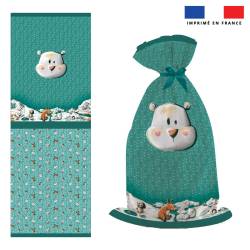 Kit sac à jouets motif animaux du froid ours - Création Stillistic