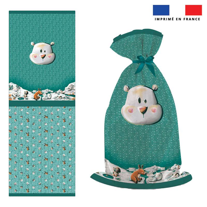 Kit sac à jouets motif animaux du froid - Création Stillistic