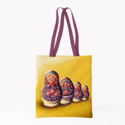 Coupon pour tote-bag motif poupées russes - Création Stillistic