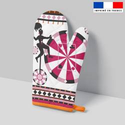 Kit manique réversible imprimé cirque blanc - Création Lili Bambou Design