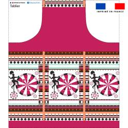 Patron imprimé pour tablier motif cirque rose - Création Lili Bambou Design