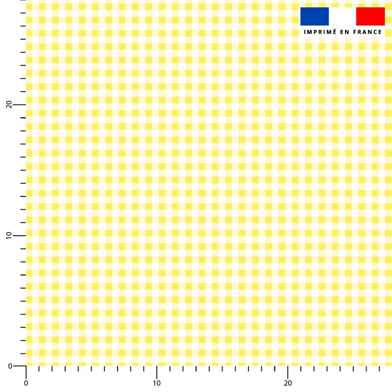 coupon - Coupon 100cm - Vichy jaune - Fond blanc - Lycra 184 gr/m² - 147 cm