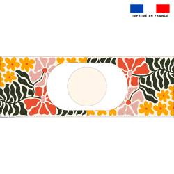 Kit sac seau motif flowers beige et orange SAXO